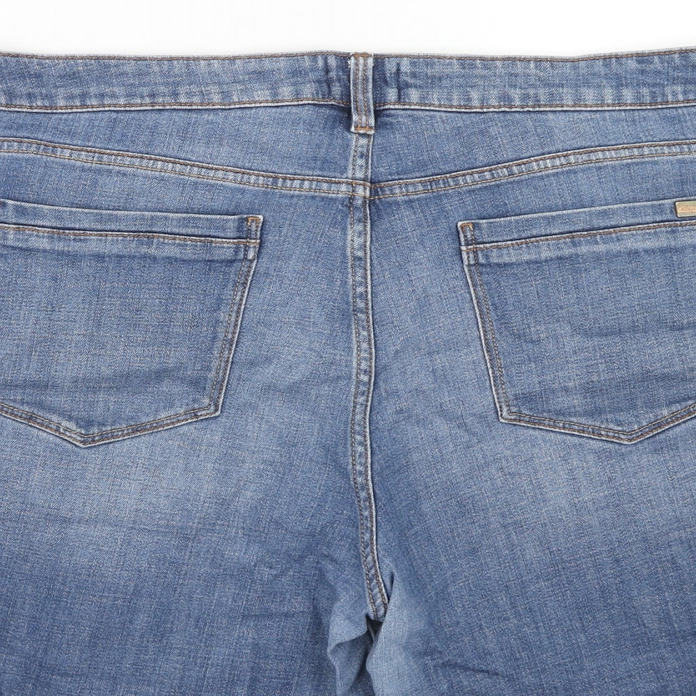 F&F Womens Black Cotton Boyfriend Shorts Size 18 Regular Zip