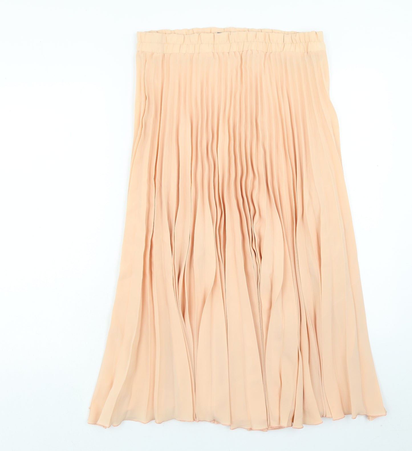 Preworn Womens Pink Polyester Pleated Skirt Size 16