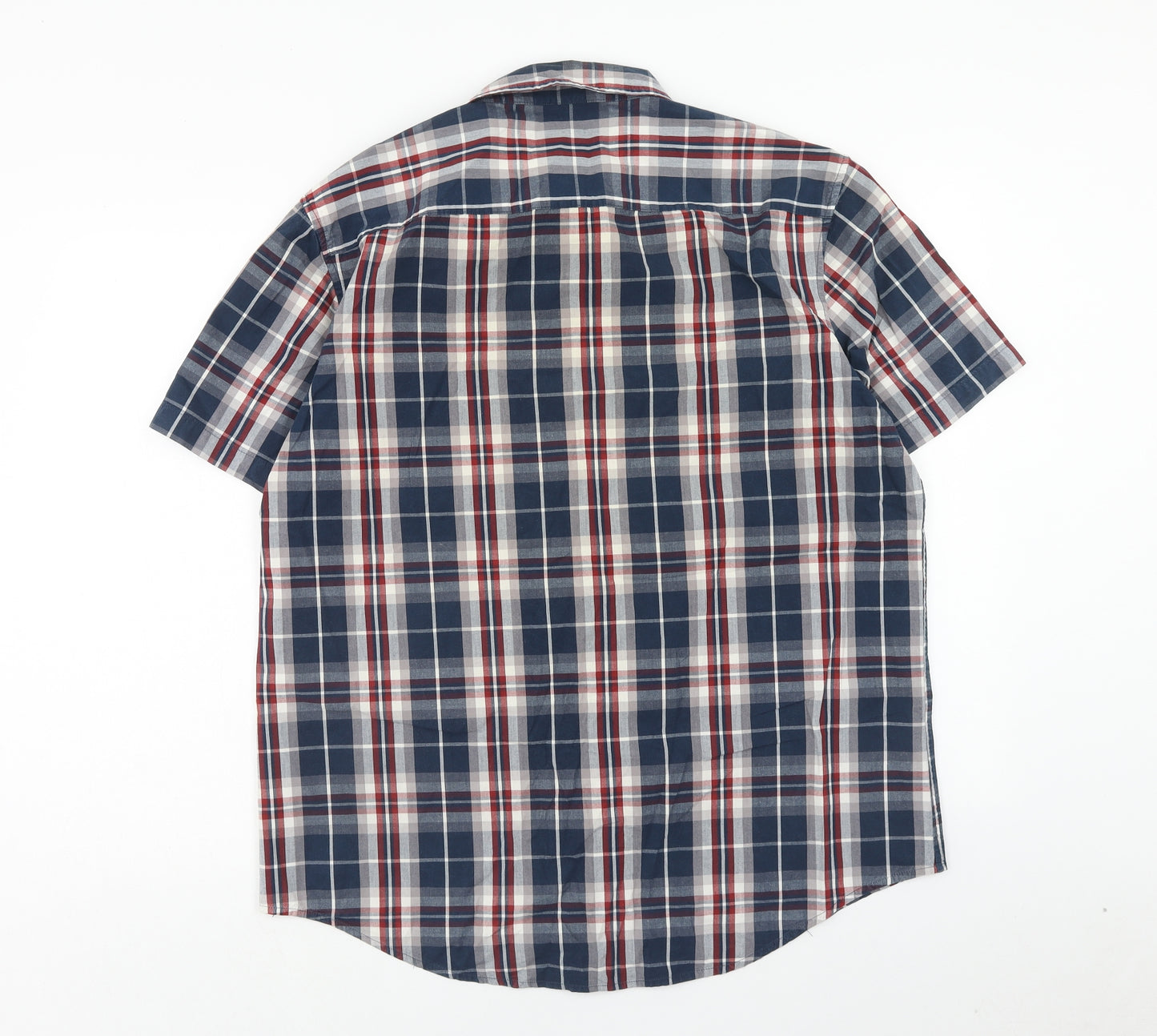 Cedar Wood State Mens Blue Plaid Cotton Button-Up Size XL Collared Button