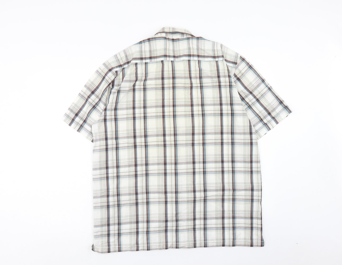Cedar Wood State Mens Multicoloured Plaid Cotton Button-Up Size XL Collared Button