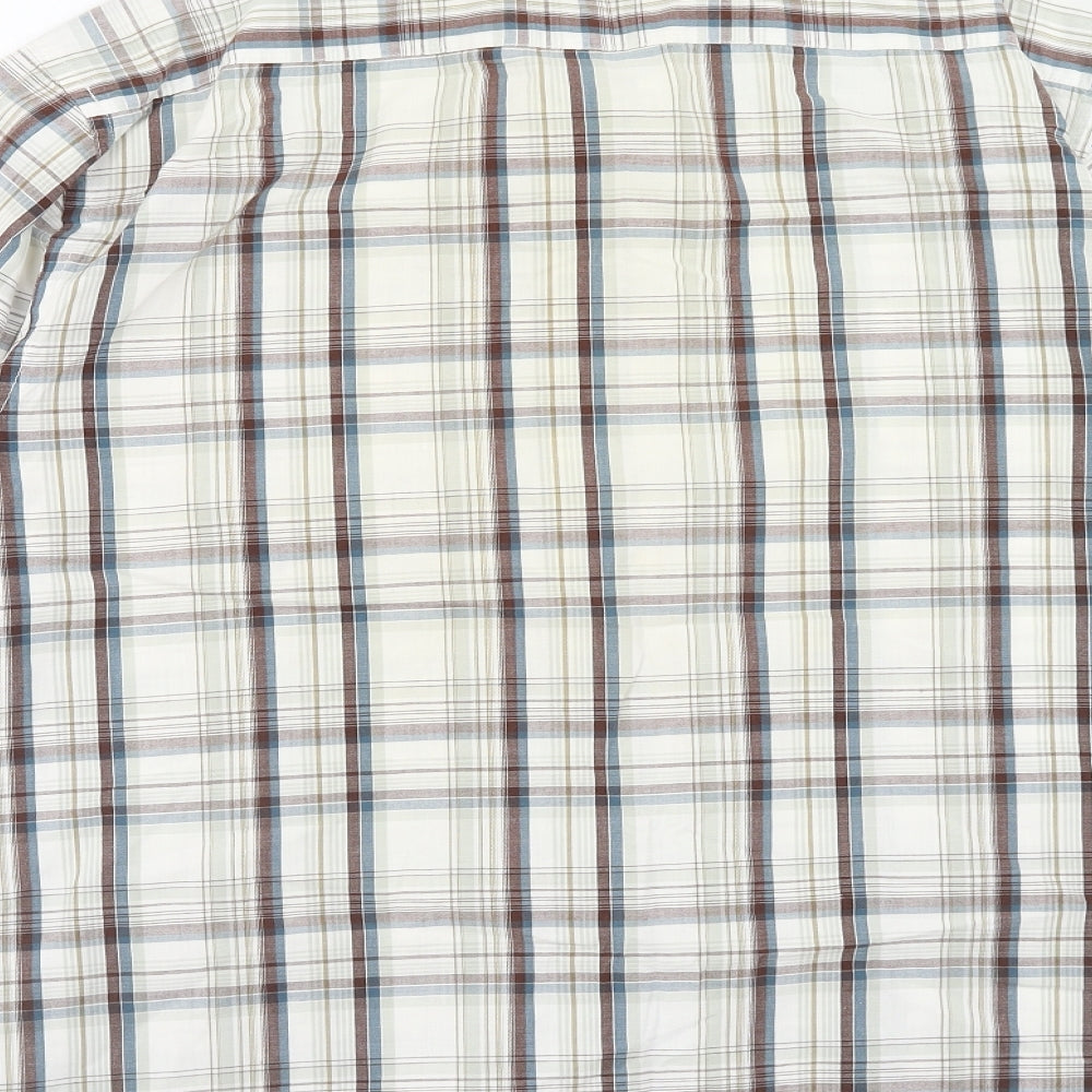 Cedar Wood State Mens Multicoloured Plaid Cotton Button-Up Size XL Collared Button