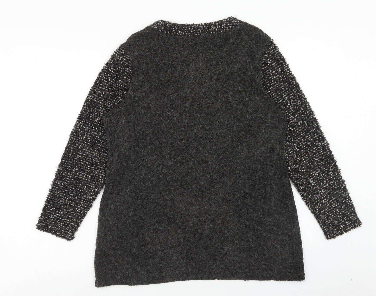 Klass Womens Grey Scoop Neck Acrylic Pullover Jumper Size M - Buckle