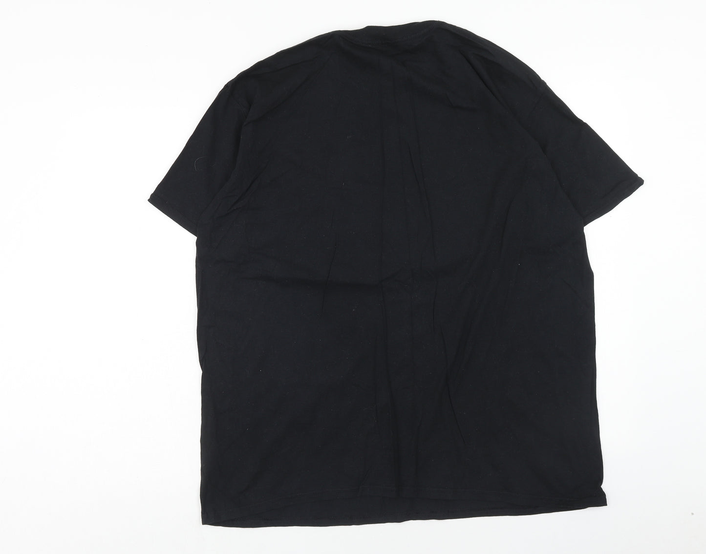 Gildan Mens Black Cotton T-Shirt Size L Round Neck - The Last of Us