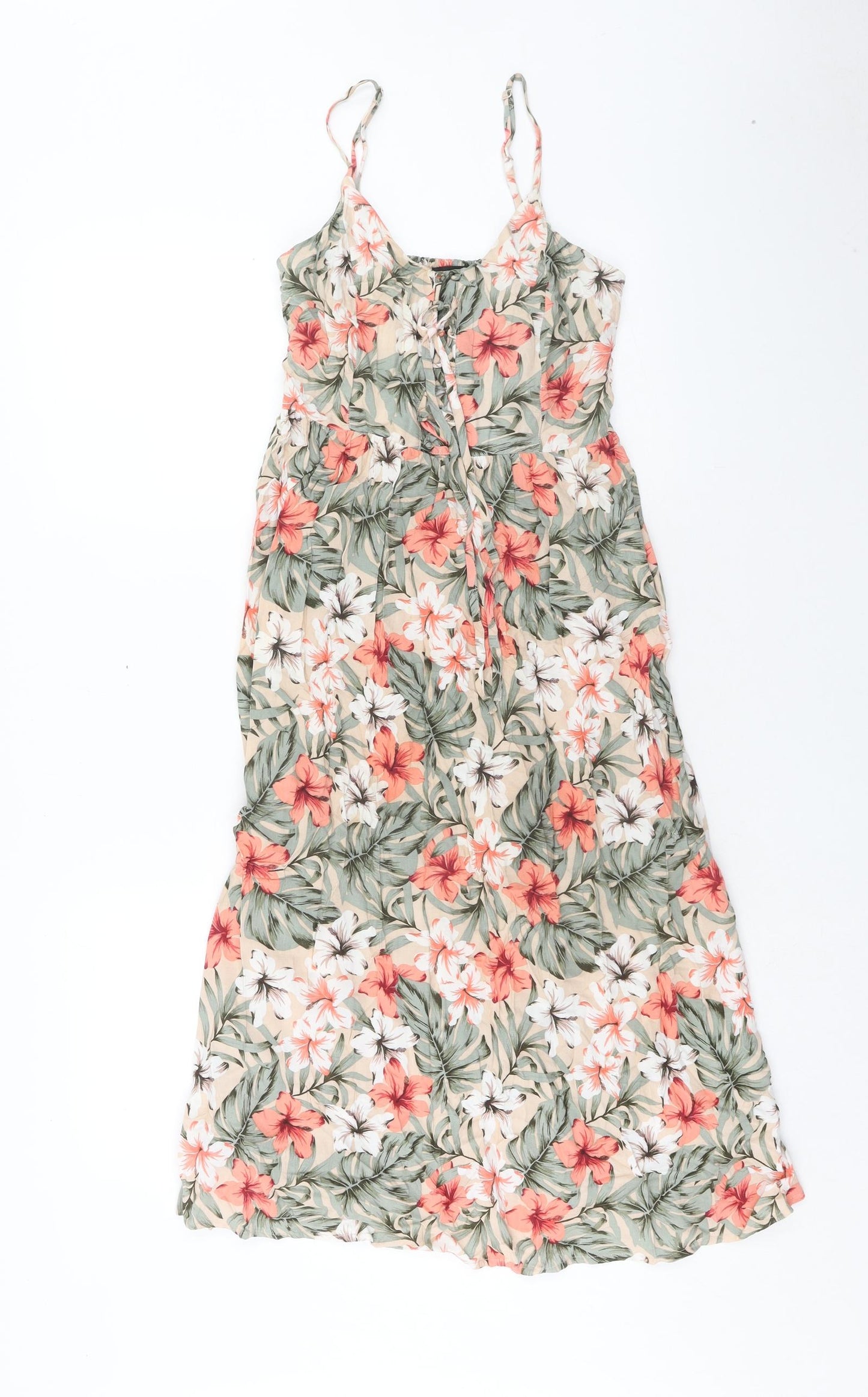 New Look Womens Multicoloured Geometric Viscose Maxi Size 6 Round Neck Pullover