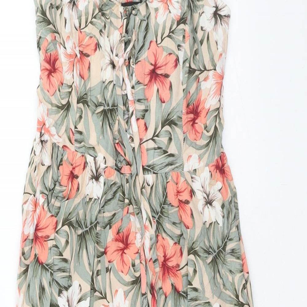 New Look Womens Multicoloured Geometric Viscose Maxi Size 6 Round Neck Pullover