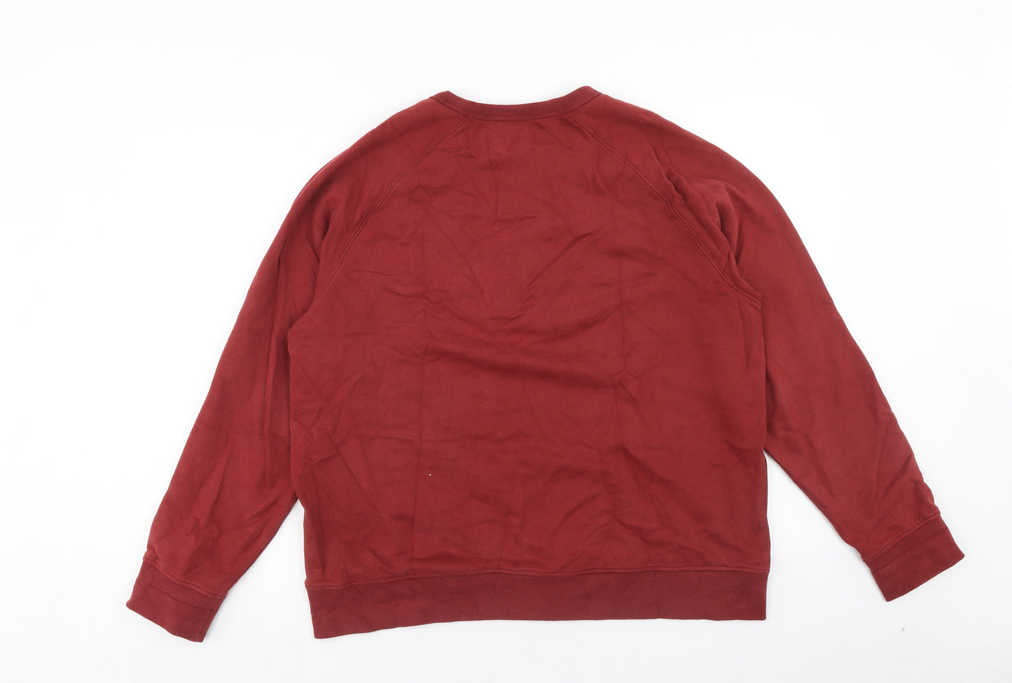 Marks and Spencer Mens Red Cotton Pullover Sweatshirt Size XL