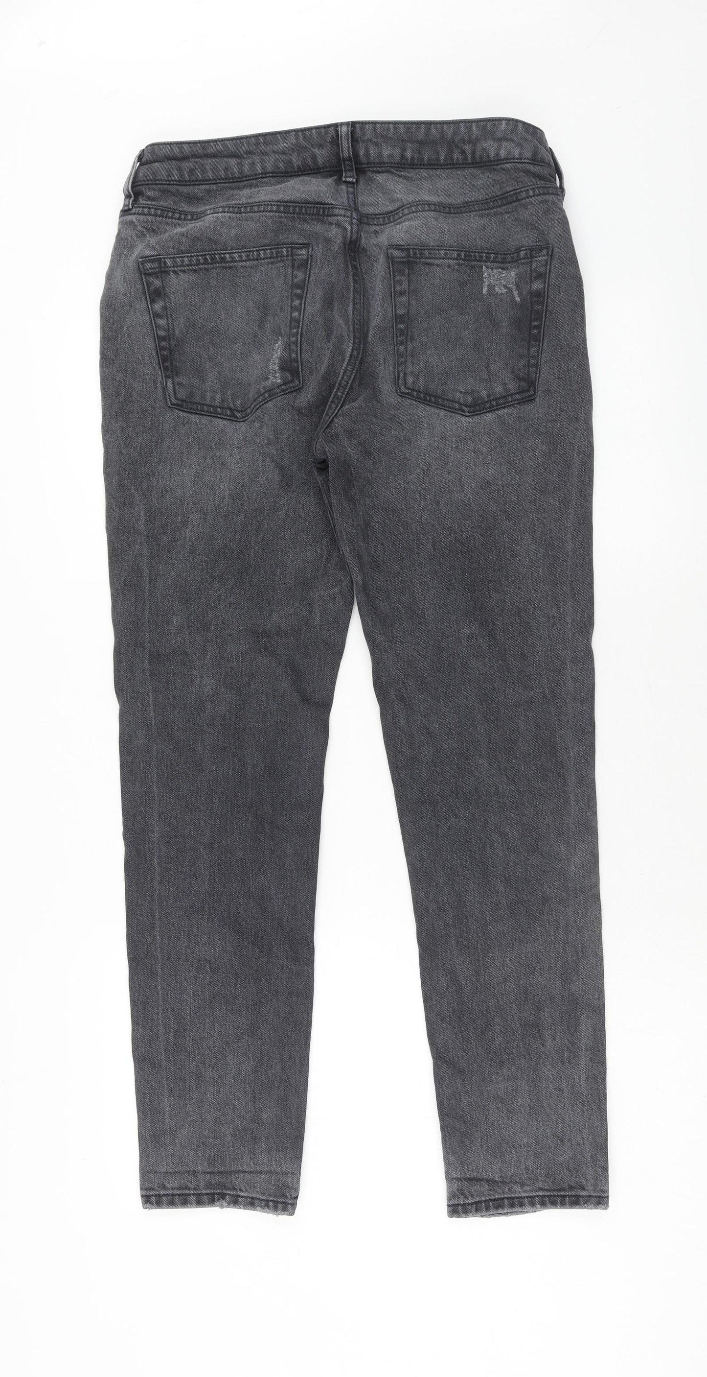 Topman Mens Grey Cotton Skinny Jeans Size 32 in L30 in Regular Button