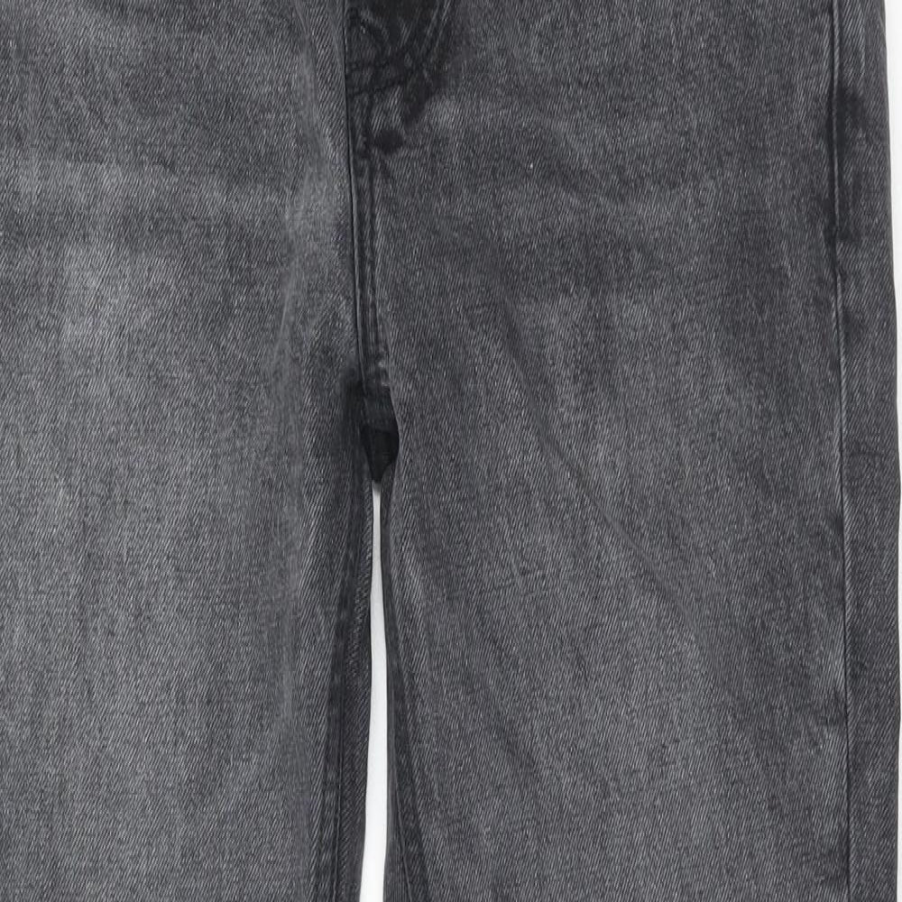 Topman Mens Grey Cotton Skinny Jeans Size 32 in L30 in Regular Button