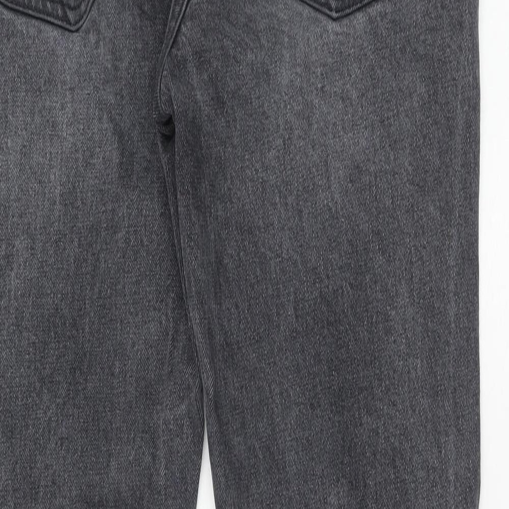 Topman Mens Grey Cotton Skinny Jeans Size 32 in L30 in Regular Button