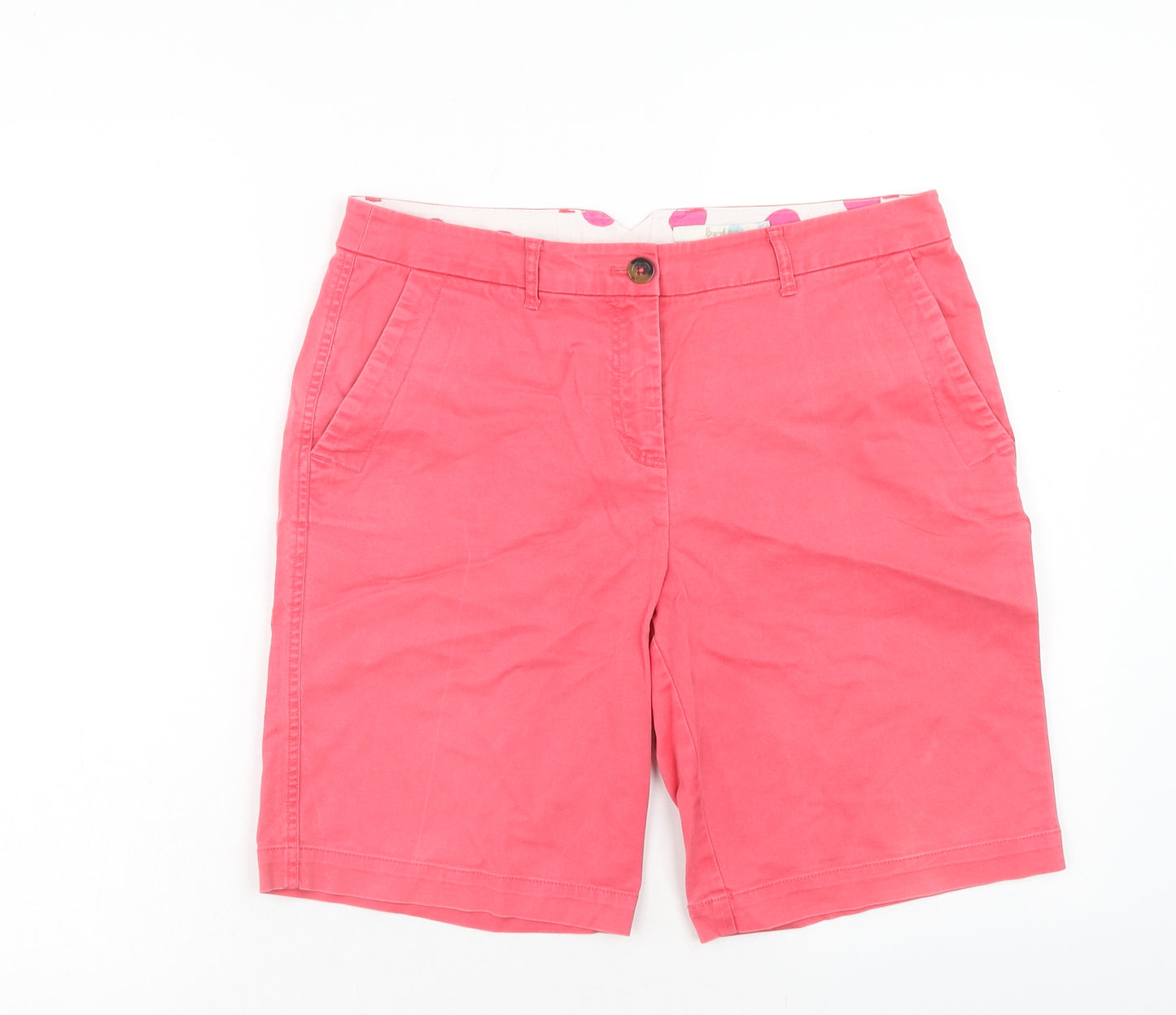 Boden Womens Pink Cotton Chino Shorts Size 12 Regular Zip
