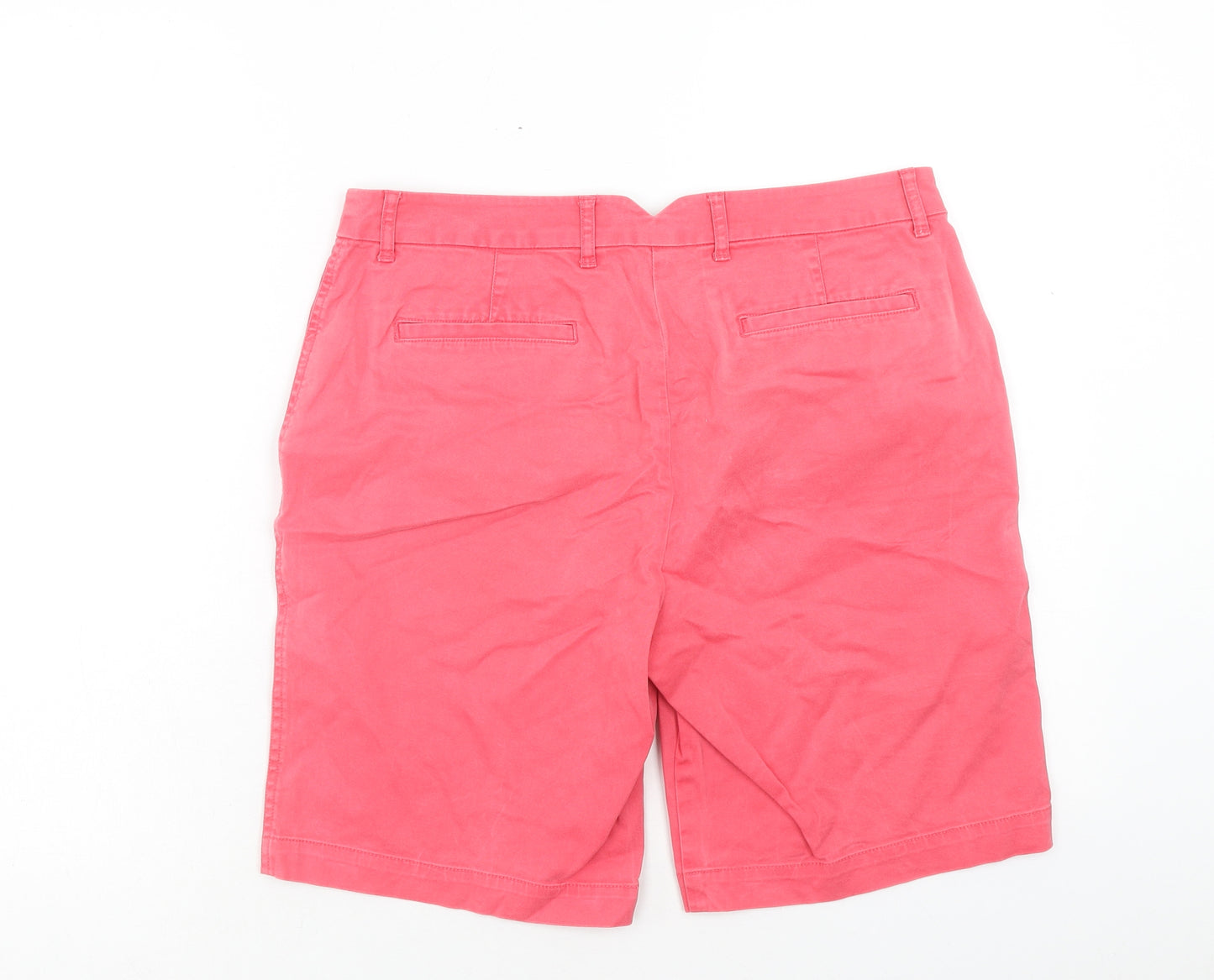 Boden Womens Pink Cotton Chino Shorts Size 12 Regular Zip