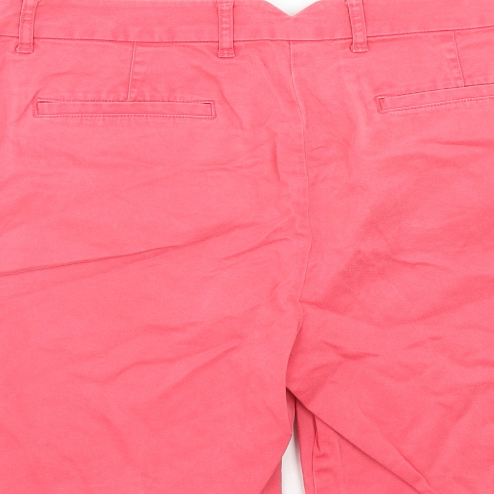 Boden Womens Pink Cotton Chino Shorts Size 12 Regular Zip