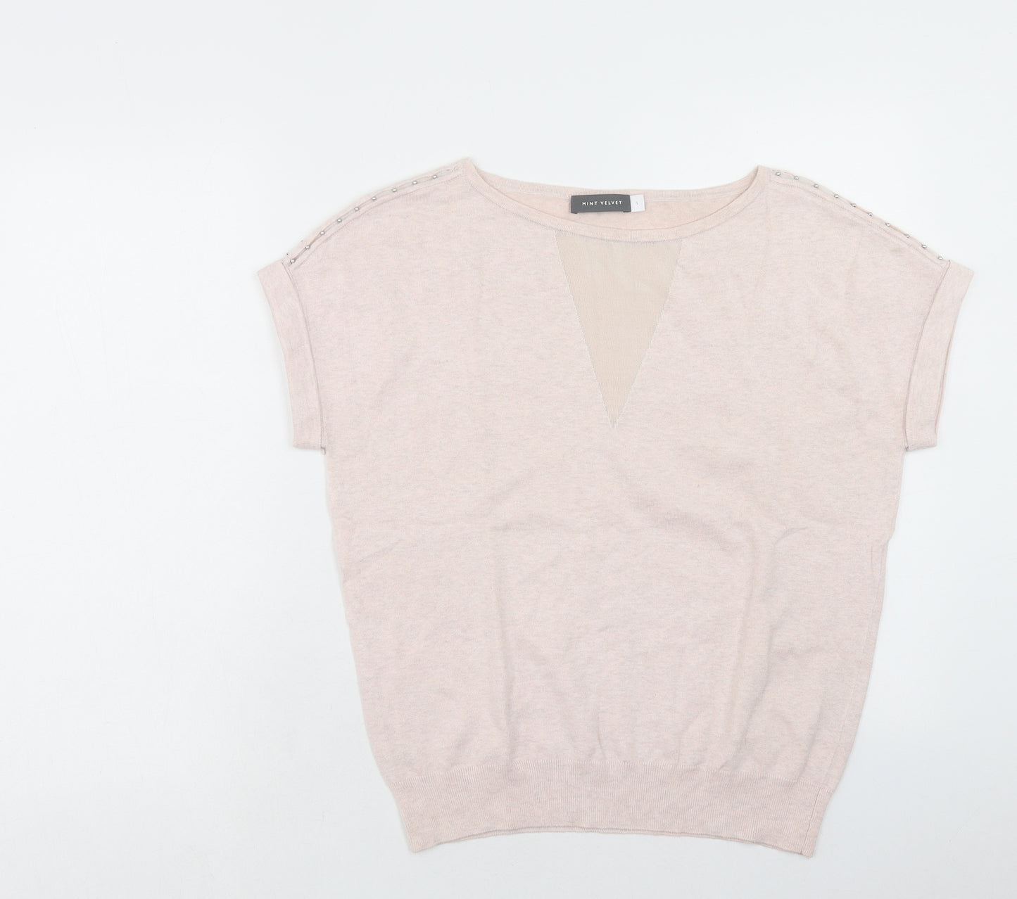 Mint Velvet Womens Pink Boat Neck Acrylic Pullover Jumper Size S