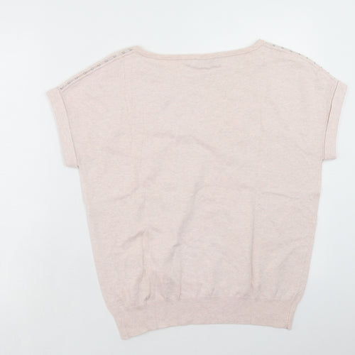 Mint Velvet Womens Pink Boat Neck Acrylic Pullover Jumper Size S