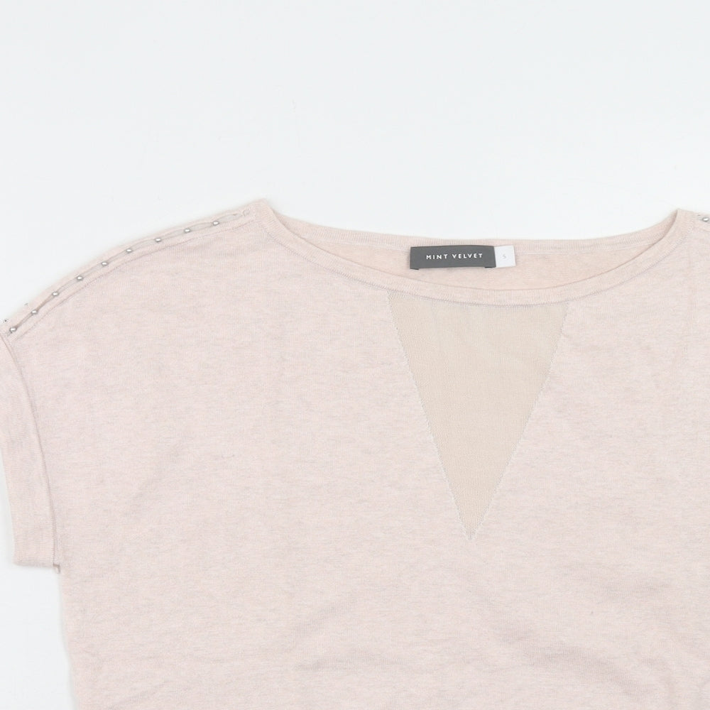 Mint Velvet Womens Pink Boat Neck Acrylic Pullover Jumper Size S