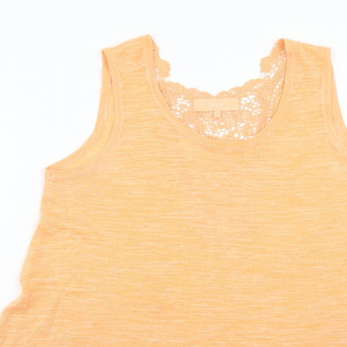 NEXT Womens Orange Acrylic Basic Tank Size 10 Round Neck