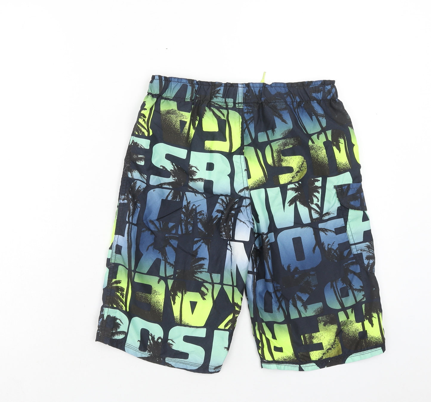 name it Boys Multicoloured Geometric Polyester Bermuda Shorts Size 11 Years Regular Tie - Swim Shorts