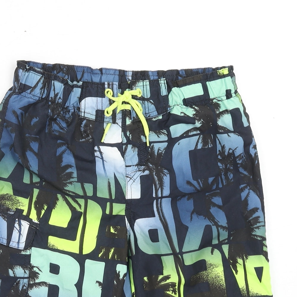 name it Boys Multicoloured Geometric Polyester Bermuda Shorts Size 11 Years Regular Tie - Swim Shorts