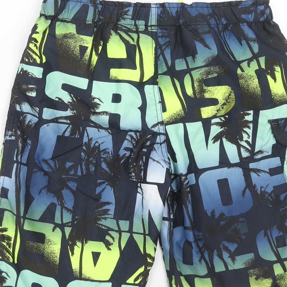 name it Boys Multicoloured Geometric Polyester Bermuda Shorts Size 11 Years Regular Tie - Swim Shorts