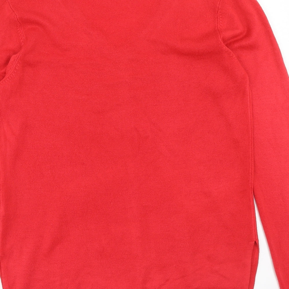 Atmosphere Womens Red V-Neck Acrylic Pullover Jumper Size 10