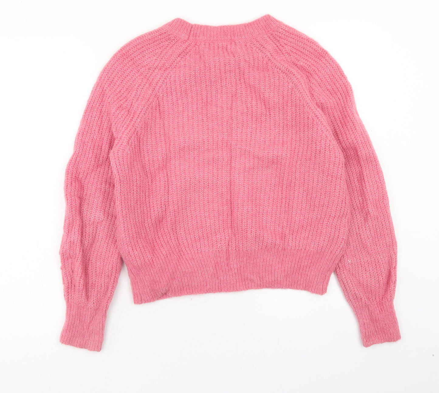 Hush Womens Pink Round Neck Acrylic Pullover Jumper Size S