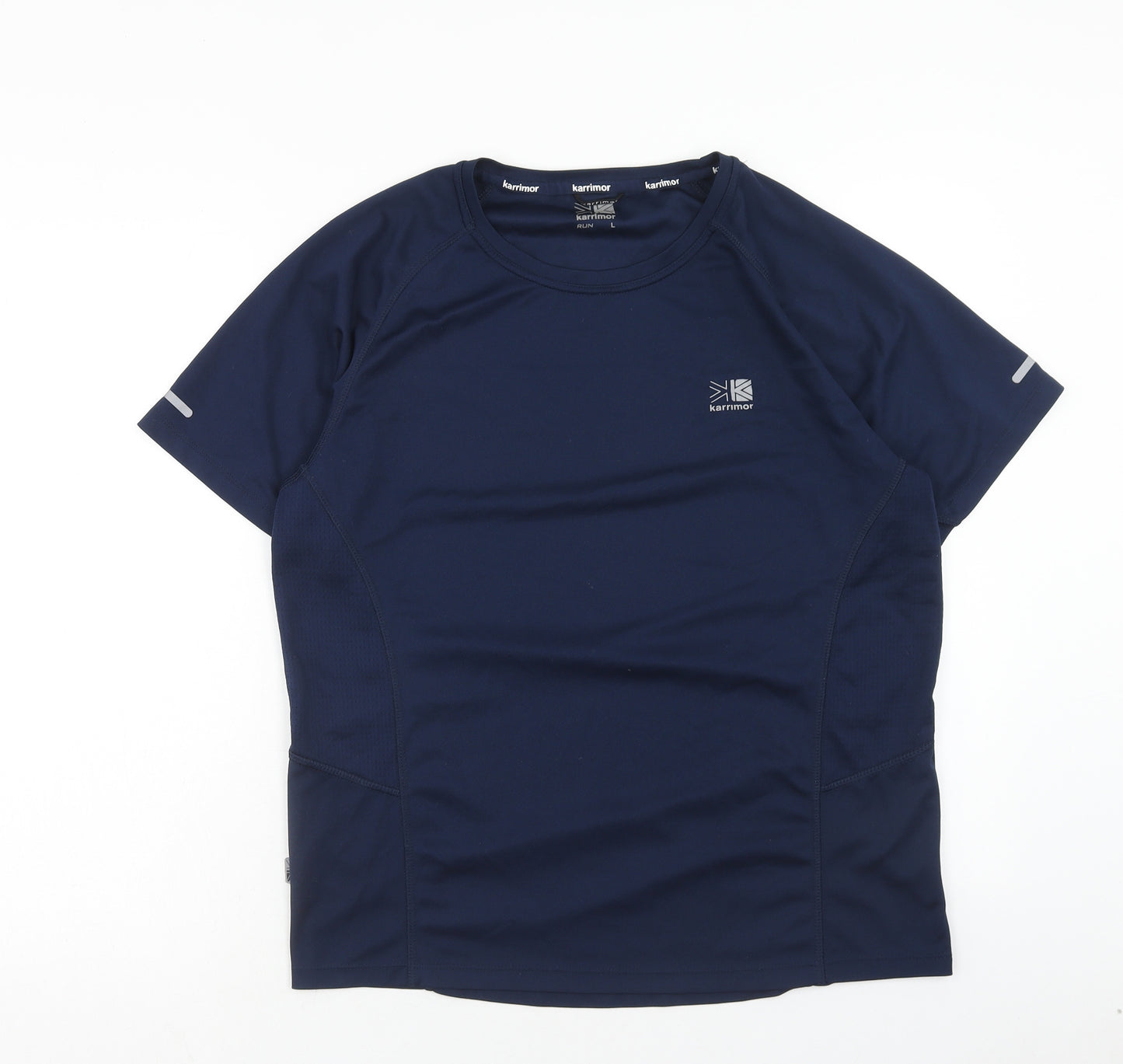 Karrimor Mens Blue Polyester Basic T-Shirt Size L Round Neck Pullover
