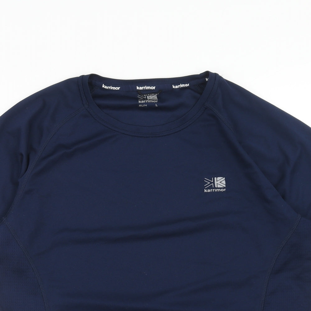Karrimor Mens Blue Polyester Basic T-Shirt Size L Round Neck Pullover