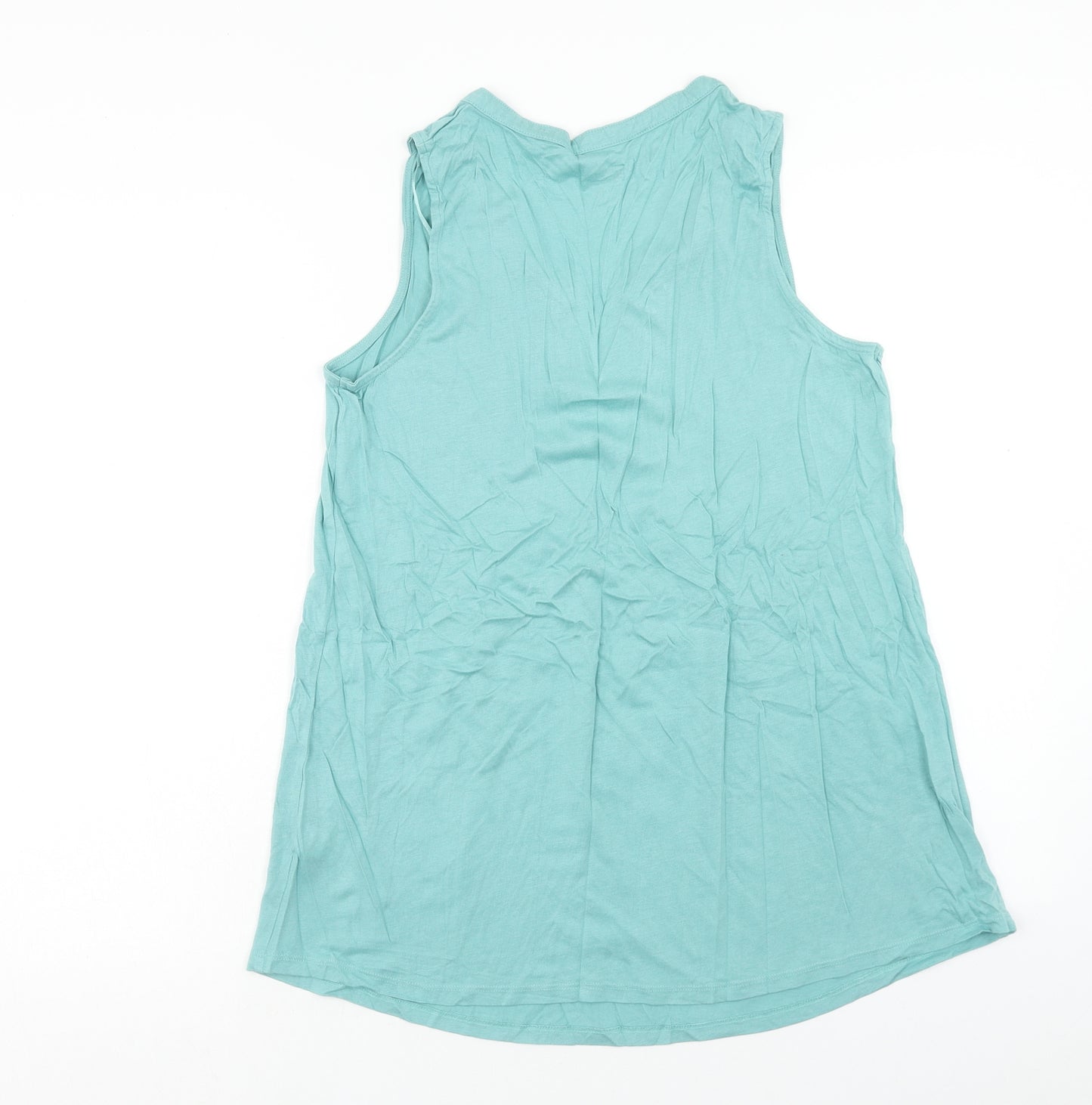 TU Womens Blue Cotton Basic Blouse Size 14 V-Neck