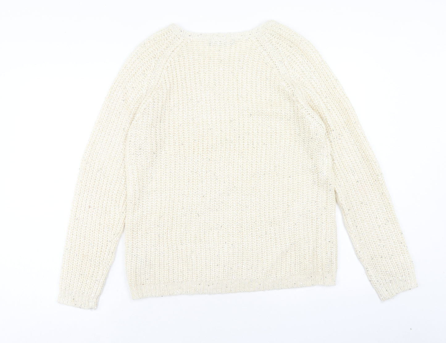 Atmosphere Womens Ivory Round Neck Acrylic Pullover Jumper Size 14