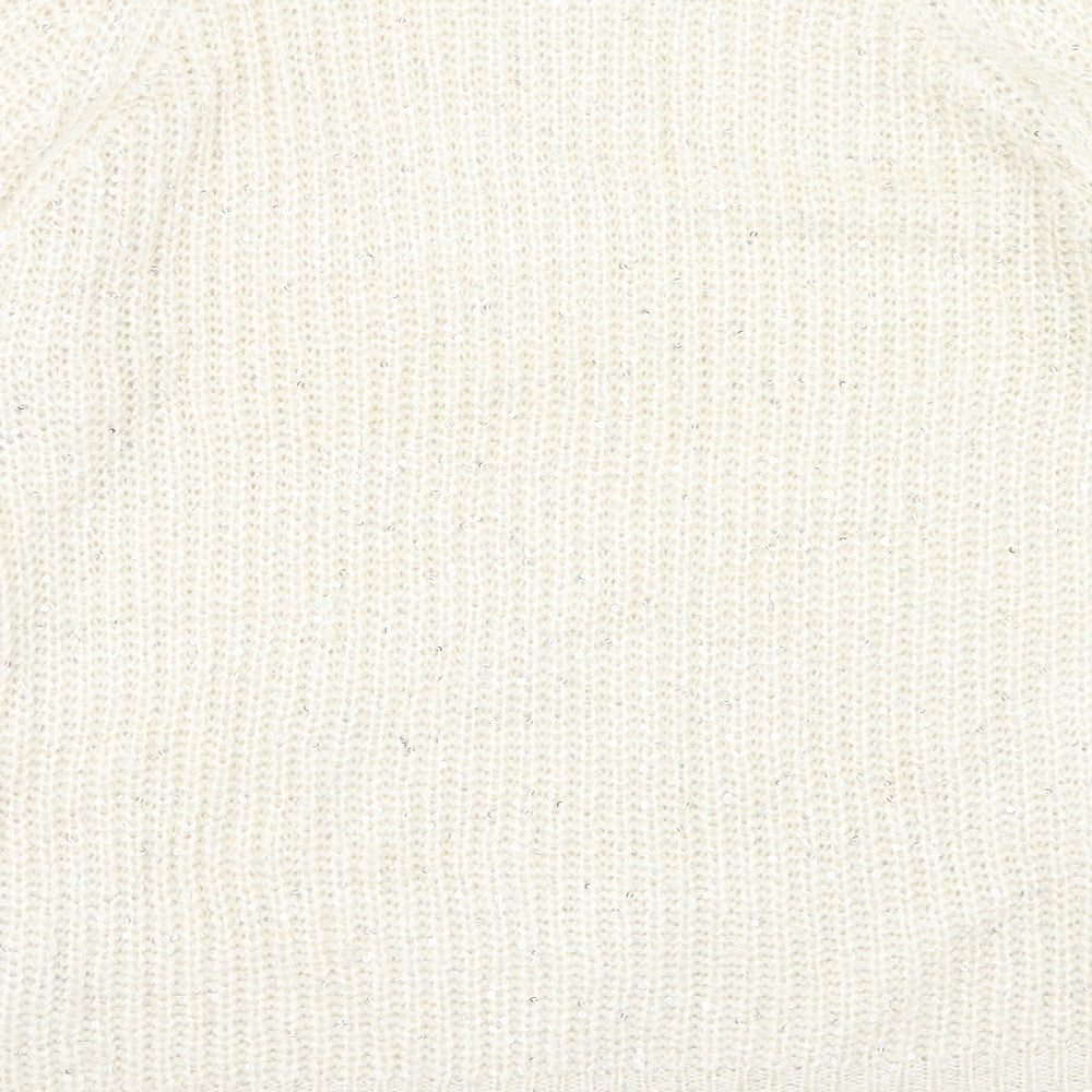 Atmosphere Womens Ivory Round Neck Acrylic Pullover Jumper Size 14