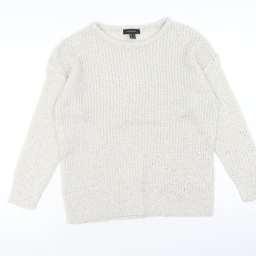Atmosphere Womens Beige Round Neck Acrylic Pullover Jumper Size 14