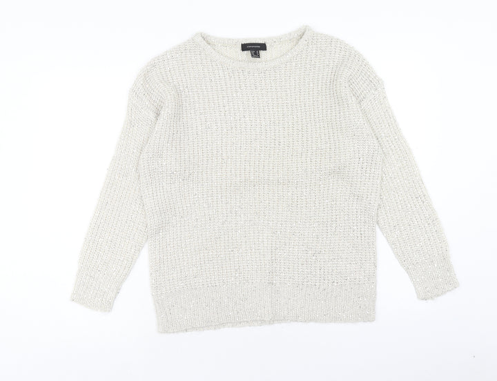 Atmosphere Womens Beige Round Neck Acrylic Pullover Jumper Size 14