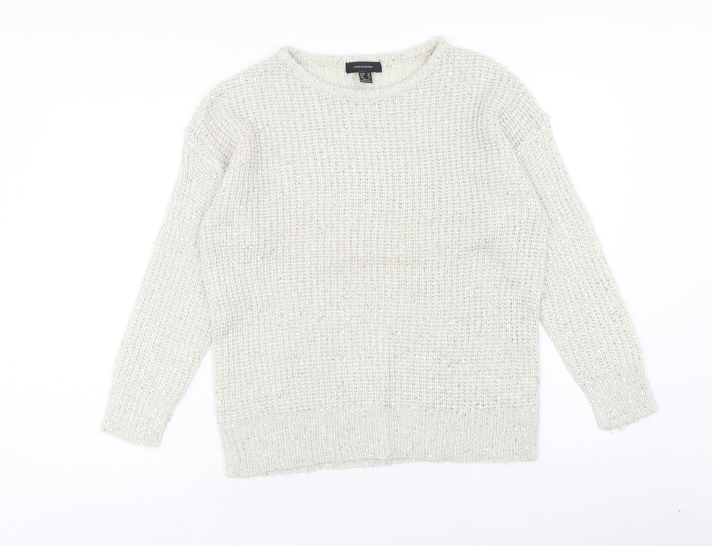 Atmosphere Womens Beige Round Neck Acrylic Pullover Jumper Size 14