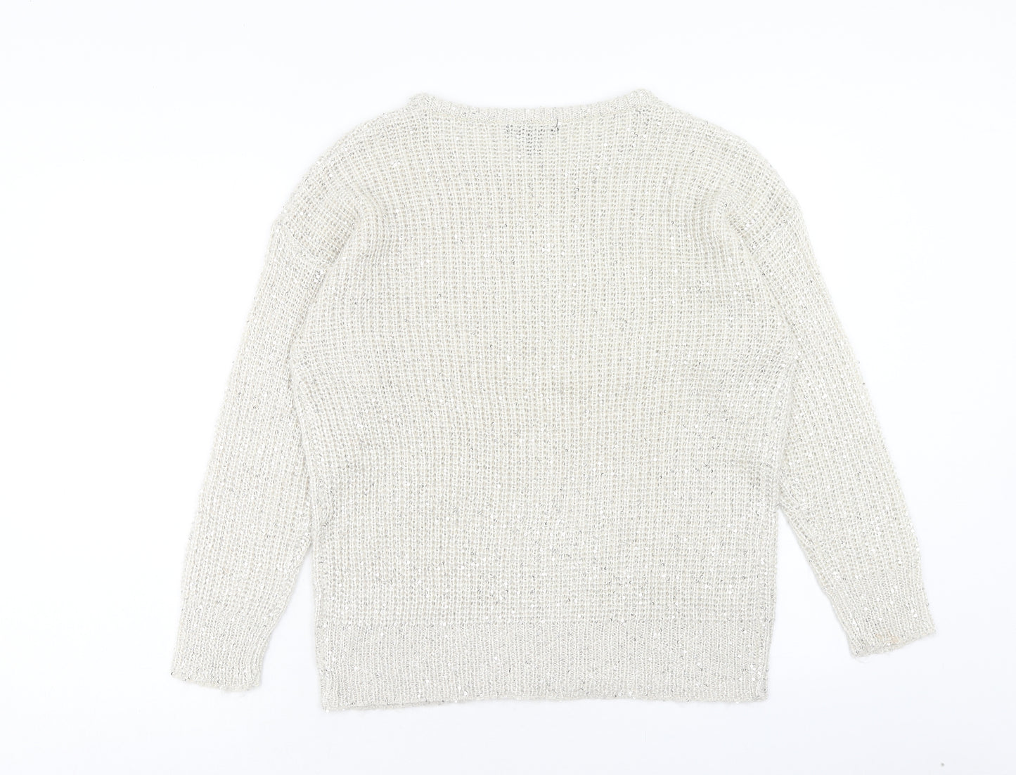 Atmosphere Womens Beige Round Neck Acrylic Pullover Jumper Size 14