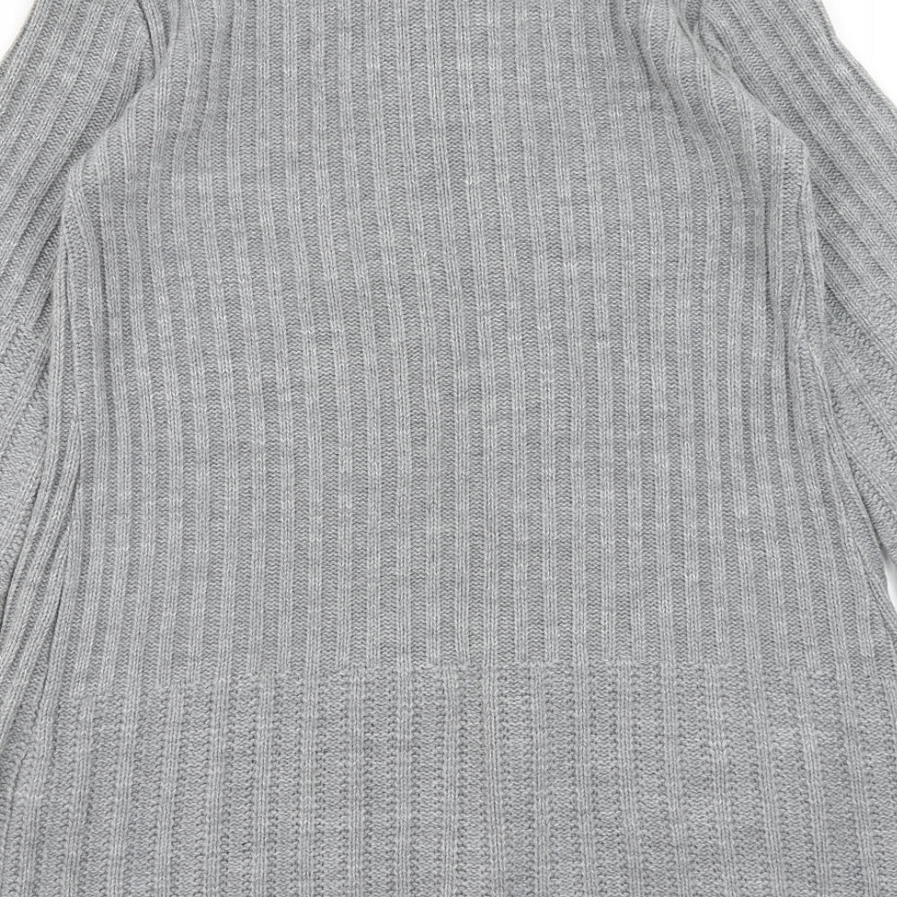 New Look Womens Grey Round Neck Acrylic Cardigan Jumper Size L