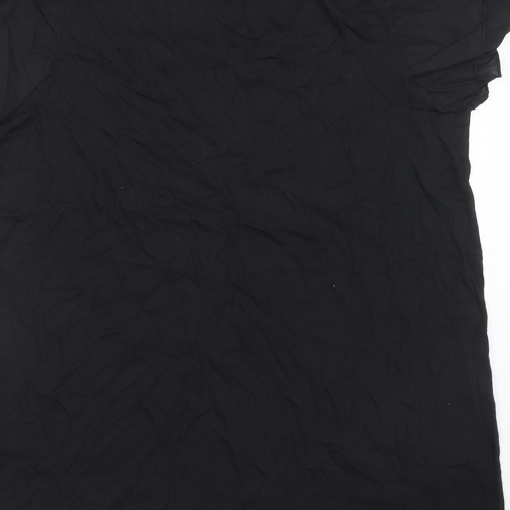 Yours Womens Black Cotton Basic T-Shirt Size 18 Round Neck