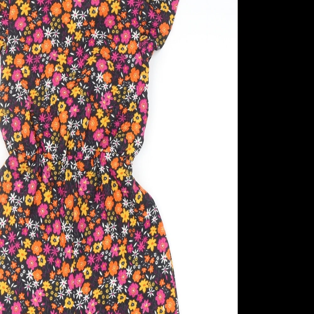 Matalan Girls Multicoloured Floral Polyester Jumpsuit One-Piece Size 7 Years Button