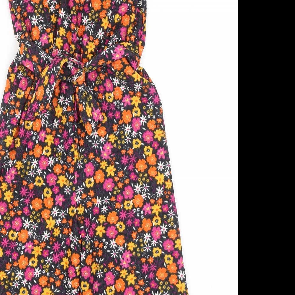 Matalan Girls Multicoloured Floral Polyester Jumpsuit One-Piece Size 7 Years Button