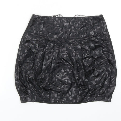 River Island Womens Black Geometric Polyester Tulip Skirt Size 6 Zip