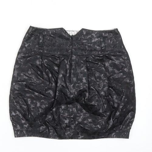 River Island Womens Black Geometric Polyester Tulip Skirt Size 6 Zip