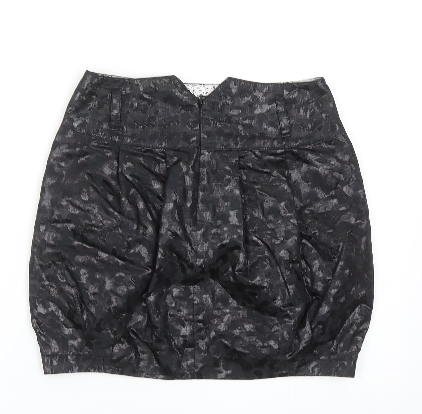 River Island Womens Black Geometric Polyester Tulip Skirt Size 6 Zip