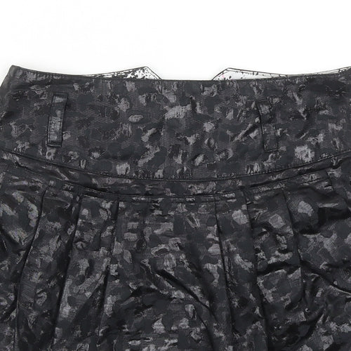 River Island Womens Black Geometric Polyester Tulip Skirt Size 6 Zip