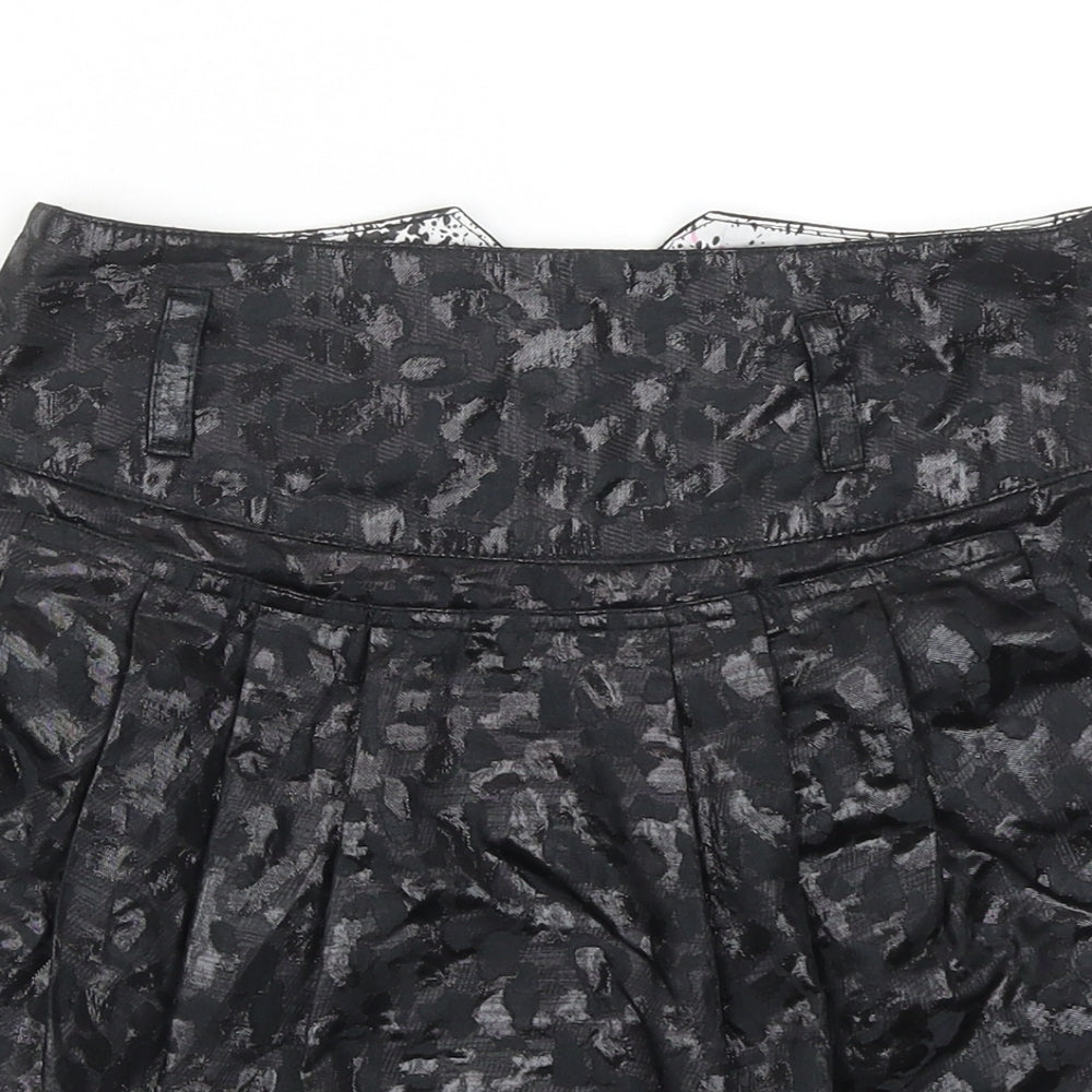 River Island Womens Black Geometric Polyester Tulip Skirt Size 6 Zip