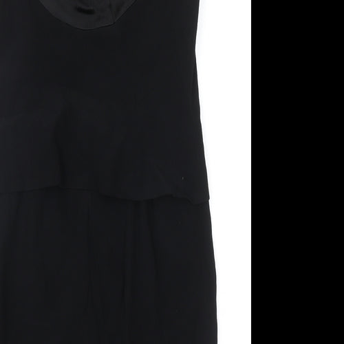 Hannah Hardy Womens Black Acetate Shift Size 12 Round Neck Zip
