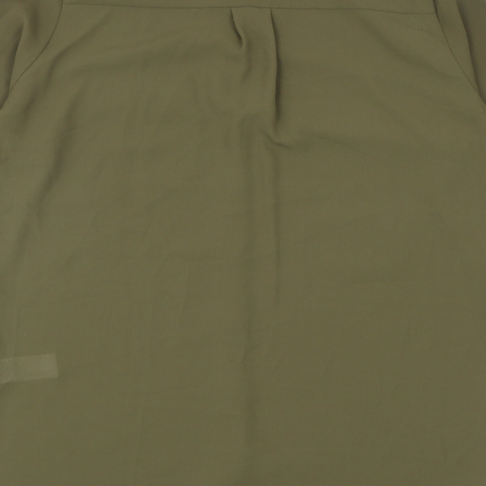 Primark Womens Green Polyester Basic Button-Up Size 10 Collared