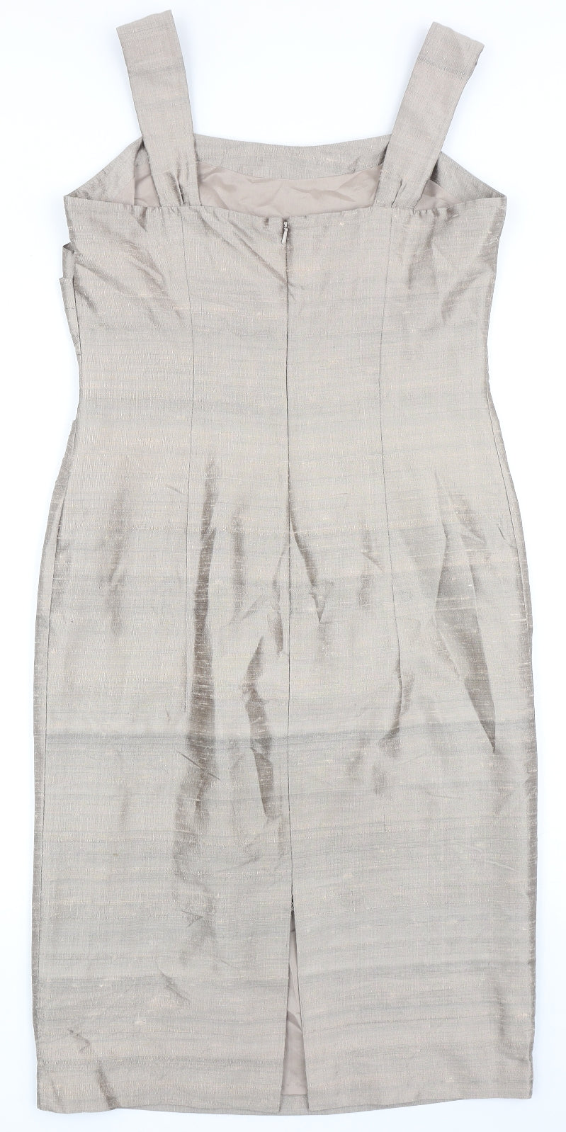 Condici Womens Beige Silk Shift Size 10 Sweetheart Zip