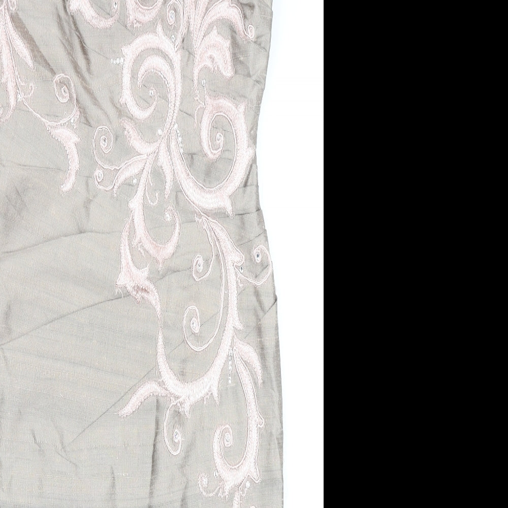 Condici Womens Beige Silk Shift Size 10 Sweetheart Zip