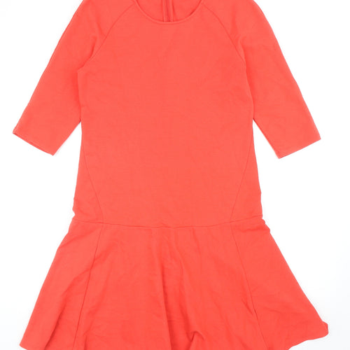 ESMARA Womens Red Cotton Trapeze & Swing Size S Round Neck Zip
