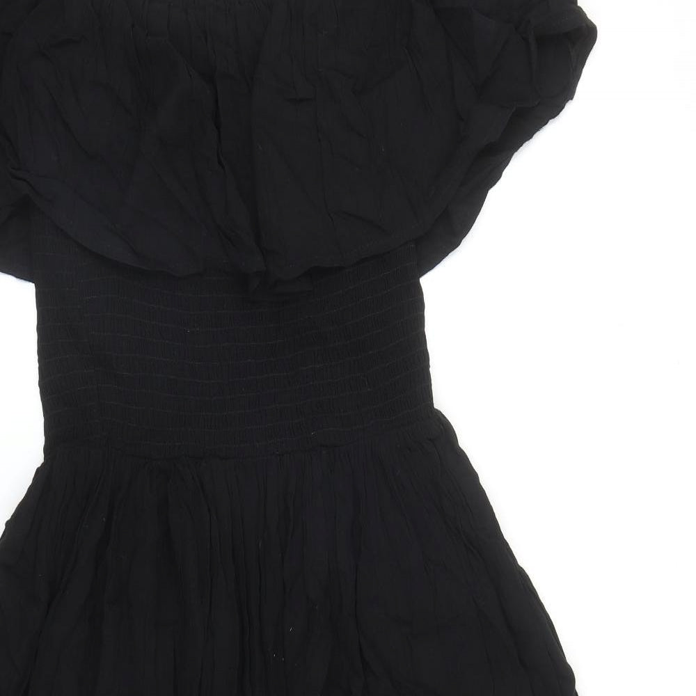 NEXT Womens Black Viscose Trapeze & Swing Size 12 Off the Shoulder Pullover