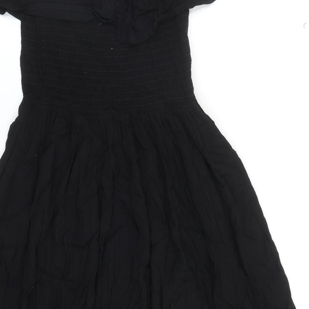 NEXT Womens Black Viscose Trapeze & Swing Size 12 Off the Shoulder Pullover